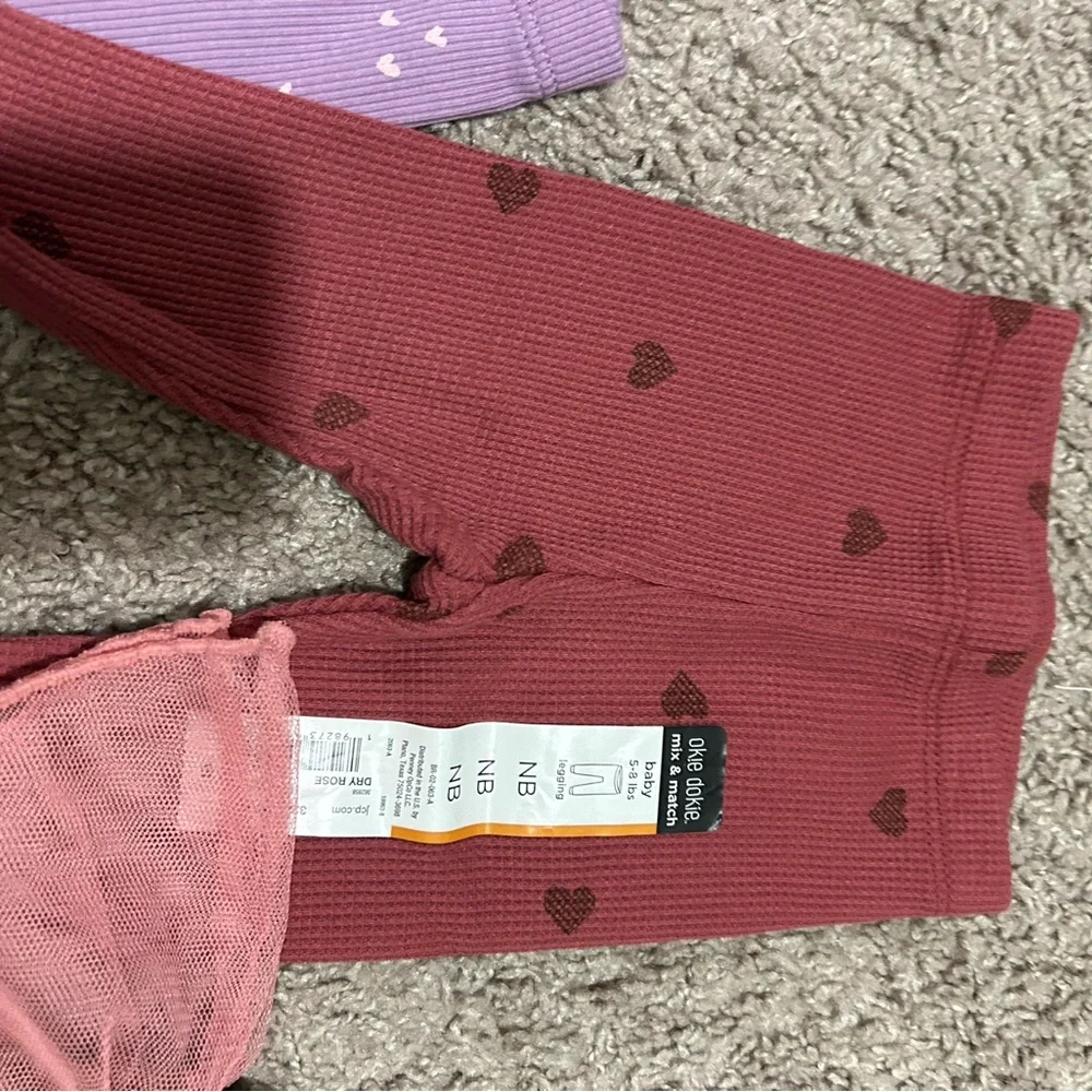 Baby Leggings Set-newborn- 3 pair- nwt - Picture 3 of 4